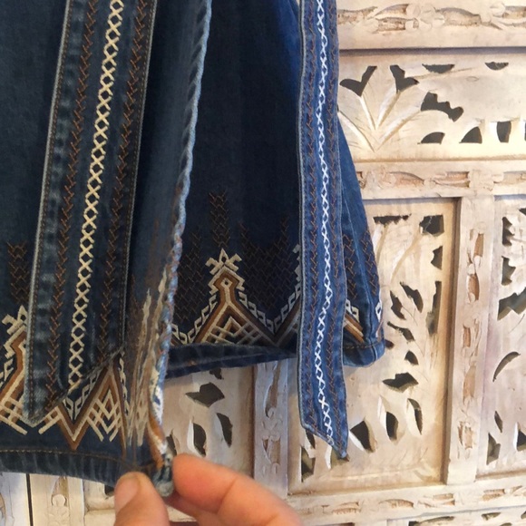 Gorgeous Free People Boho Denim Wrap Mini Skirt - Picture 5 of 8